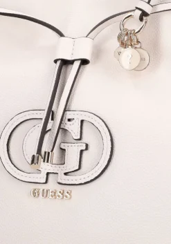 witte guess schoudertas calebra drawstring tote