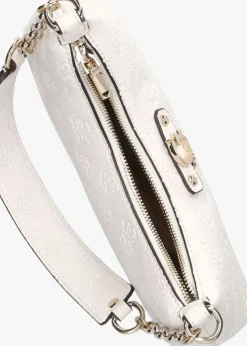 witte guess schoudertas gerty top zip shoulder bag