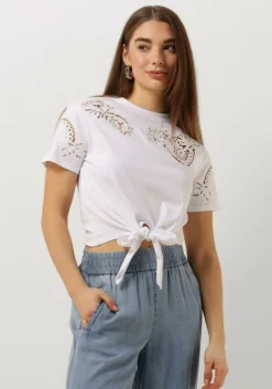 witte guess t-shirt ss cn ajour lace tee
