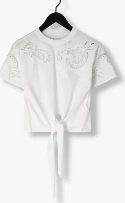 witte guess t-shirt ss cn ajour lace tee