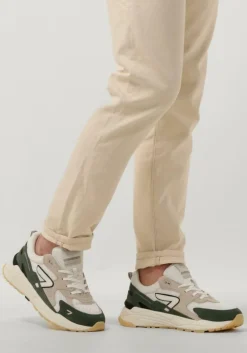 witte hub lage sneakers grid-m