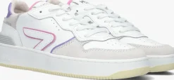 witte hub lage sneakers smash