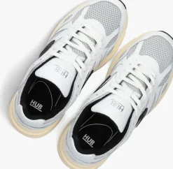 witte hub lage sneakers shift
