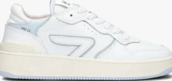 witte hub lage sneakers smash