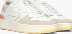 witte hub lage sneakers smash
