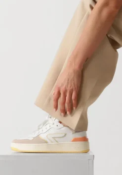 witte hub lage sneakers smash