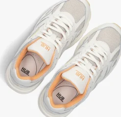 witte hub lage sneakers shift