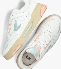 witte hub lage sneakers thrill
