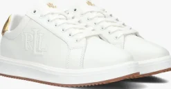 witte lauren ralph lauren lage sneakers ainsley low top lace