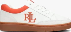 witte lauren ralph lauren lage sneakers hailey 6 low top lace