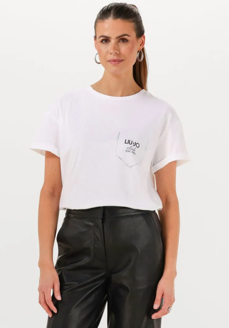 witte liu jo t-shirt ecs t-shirt moda m/c