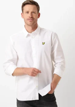 witte lyle & scott casual overhemd long sleeve poplin