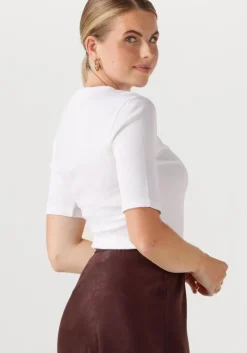 witte msch copenhagen t-shirt mschbetrina rib 2 4 tee