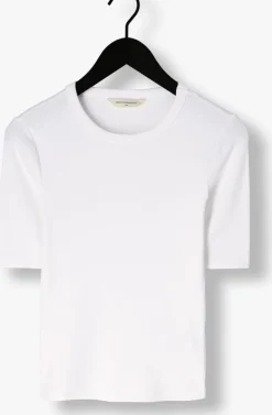 witte msch copenhagen t-shirt mschbetrina rib 2 4 tee