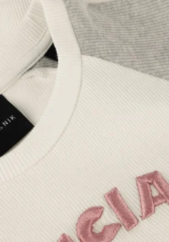 witte nik & nik t-shirt officials aglan rib top