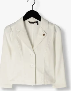 witte nono blazer dip girls lurex pinstripe blazer white