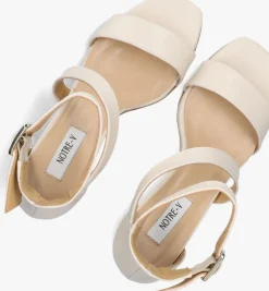 witte notre-v sandalen met hak 16036