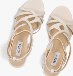 witte notre-v sandalen met hak 42527
