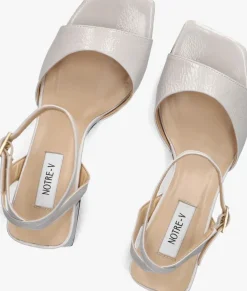 witte notre-v sandalen met hak 22304