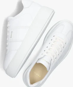 witte nubikk lage sneakers elise wing