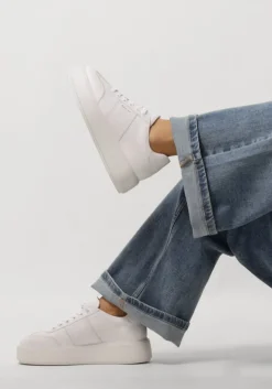 witte nubikk lage sneakers elise wing