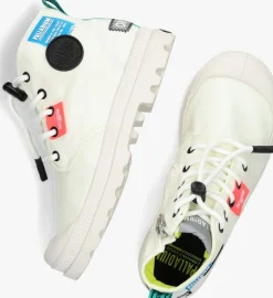 witte palladium hoge sneakers overlab neon pampa k