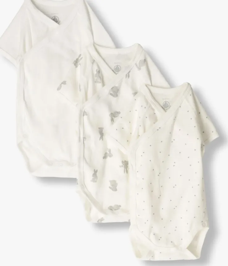 witte petit bateau rompers 3 bodies naiss mc