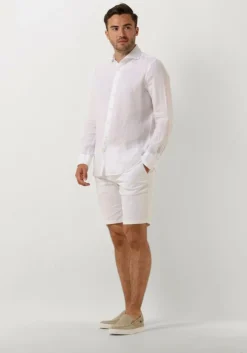 witte profuomo casual overhemd shirt x-cutaway sc linnen