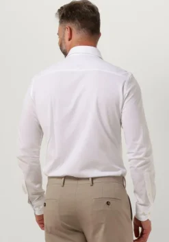 witte profuomo klassiek overhemd knitted shirt