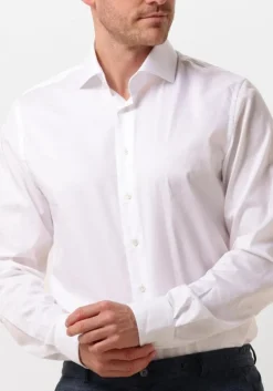 witte profuomo klassiek overhemd fine twill - slim fit - non iron extra long sleeve
