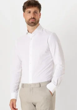 witte profuomo klassiek overhemd shirt x-cutaway japanese knitted