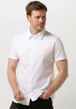 witte pure path casual overhemd pique shortsleeve button up shirt