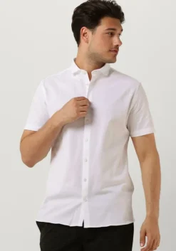 witte purewhite casual overhemd melange ss basic shirt