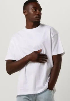 witte purewhite t-shirt tshirt with small logo at side and big back embroidery