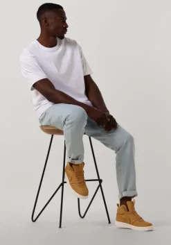 witte purewhite t-shirt tshirt with small logo at side and big back embroidery