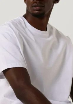 witte purewhite t-shirt tshirt with small logo at side and big back embroidery