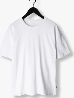 witte purewhite t-shirt tshirt with small logo at side and big back embroidery