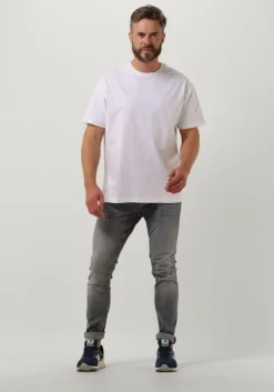 witte purewhite t-shirt tshirt with small logo at side and big back embroidery