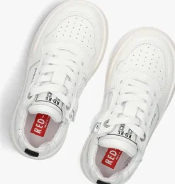 witte red-rag lage sneakers 13901