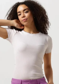 witte rosemunde t-shirt benita silk t-shirt w/ lace
