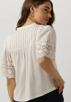 witte ruby tuesday blouses salome blouse with half embro sleeves and round neck