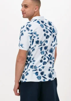 witte scotch & soda casual overhemd printed pique polo in organic cotton