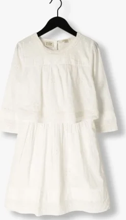 witte scotch & soda mini jurk broderie anglaise + clip jacquard