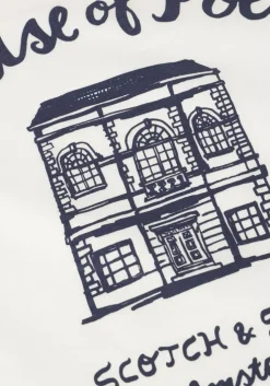 witte scotch & soda t-shirt relaxed fit applique artwork t-shirt