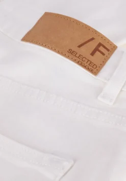 witte selected femme jeans slfsia mw snow white denim shorts