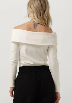 witte selected femme tops & t-shirts slfeffie ls off-shoulder top