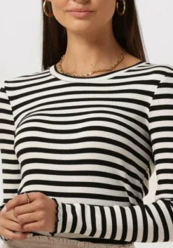 witte selected femme t-shirt anna ls crew neck tee stripe