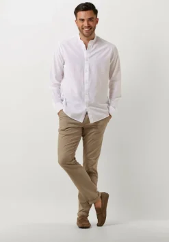 witte selected homme casual overhemd slhregnew-linen shirt ls band