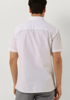 witte selected homme casual overhemd slhslimnew-linen shirt ss classic