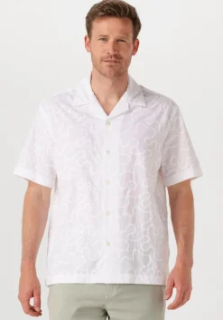witte selected homme casual overhemd slhrelaxeli emb ss shirt